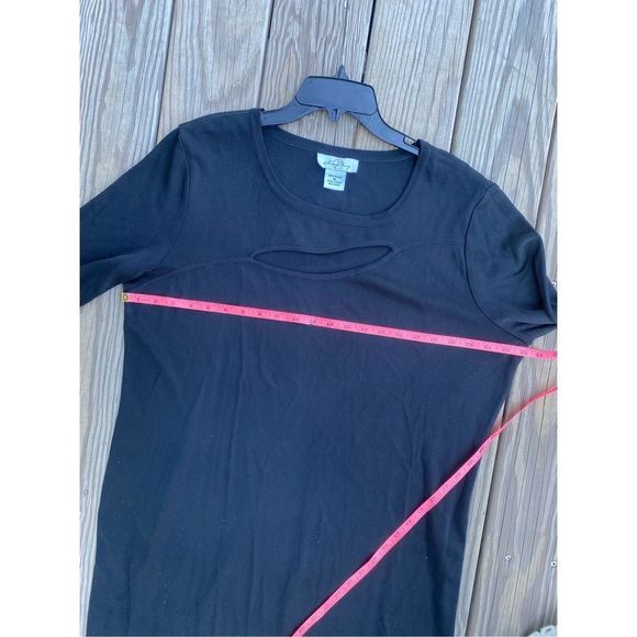 Ming Wang Black Cut-Out 3/4 Sleeve Knit Dress, Size XL, MSRP $286+ - Picture 8 of 8